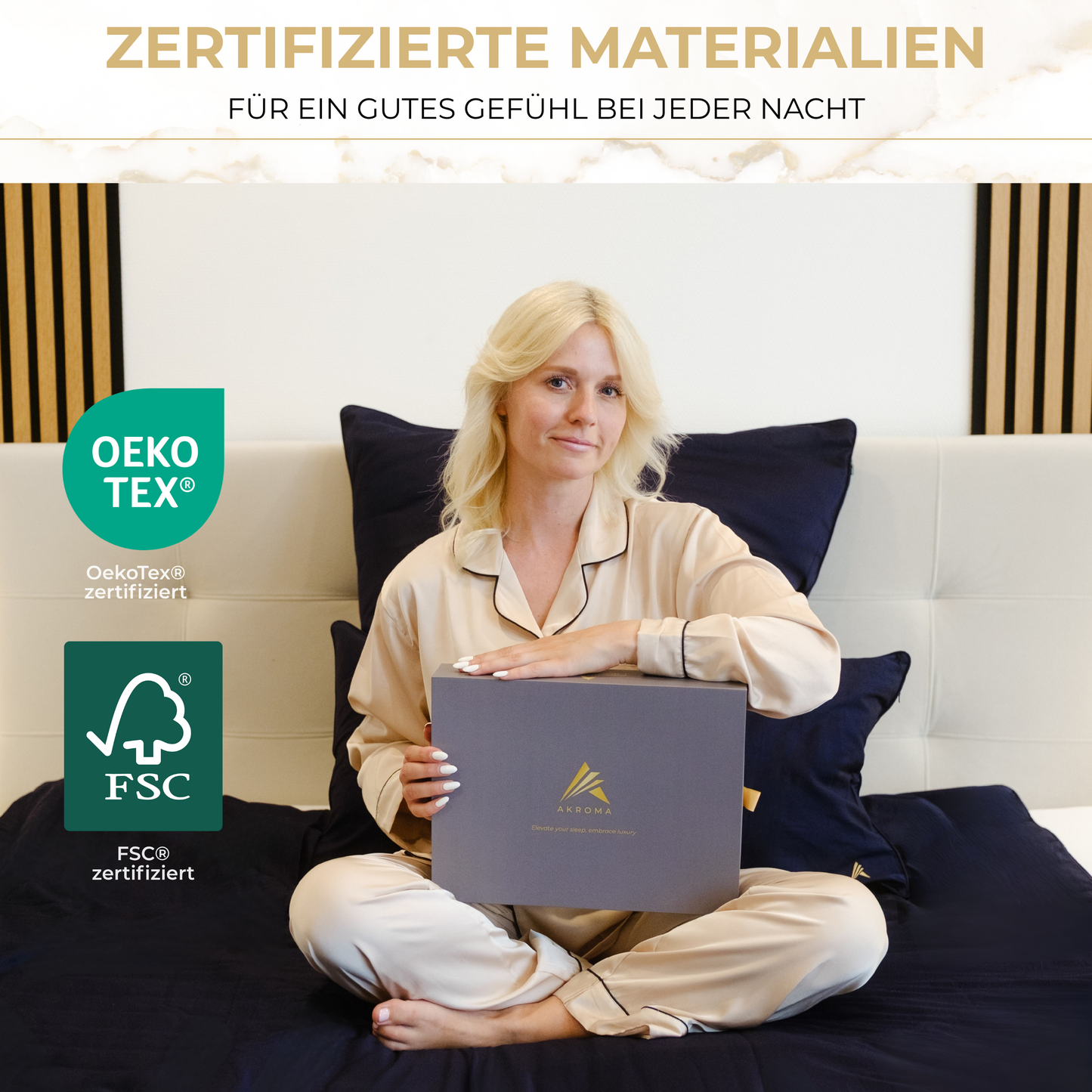Akroma® Bettwäsche Set (Dunkelblau)
