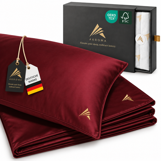 Akroma® Bettwäsche Set (Dunkelrot)