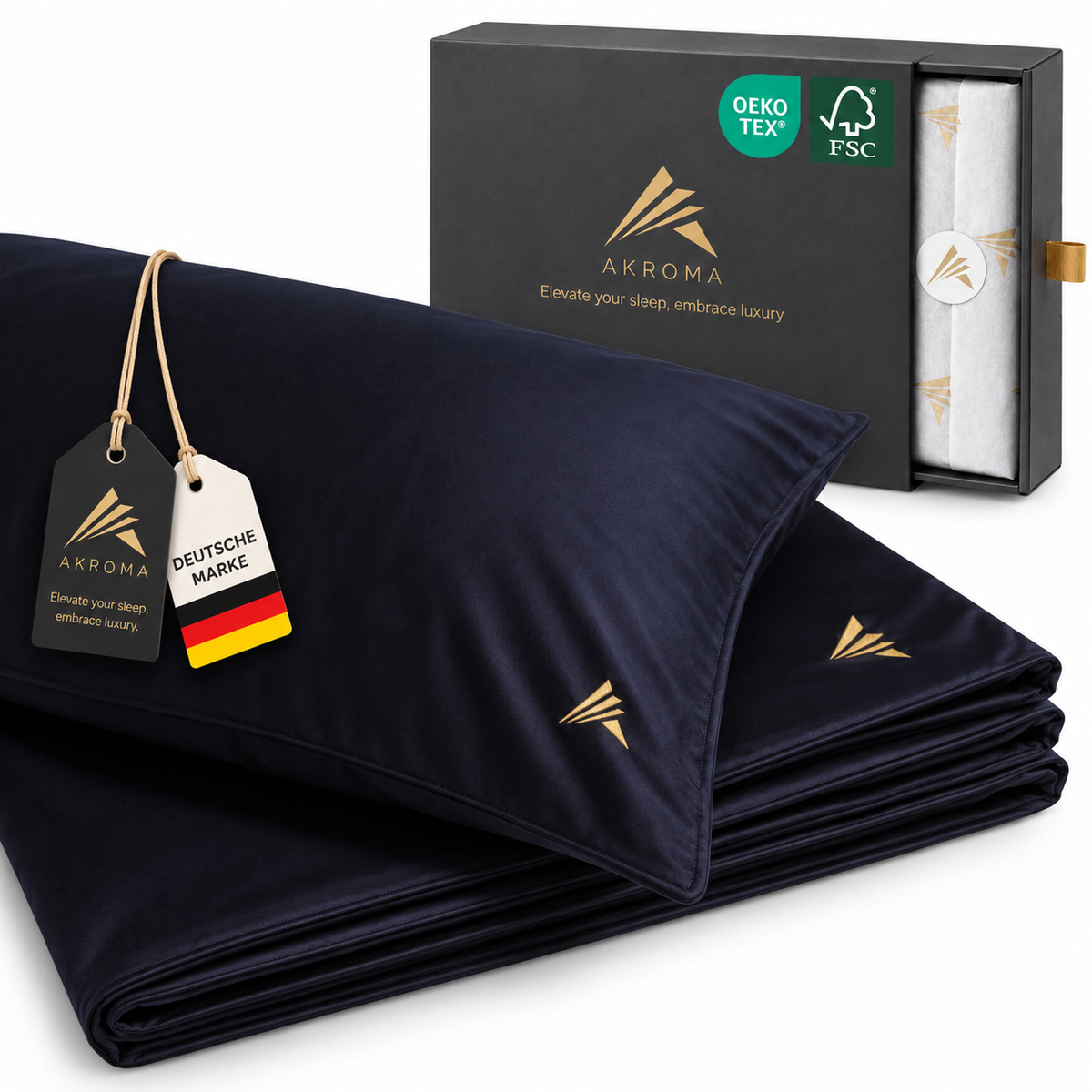 Akroma® Bettwäsche Set (Dunkelblau)