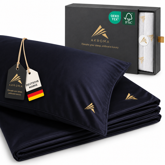 Akroma® Bettwäsche Set (Dunkelblau)