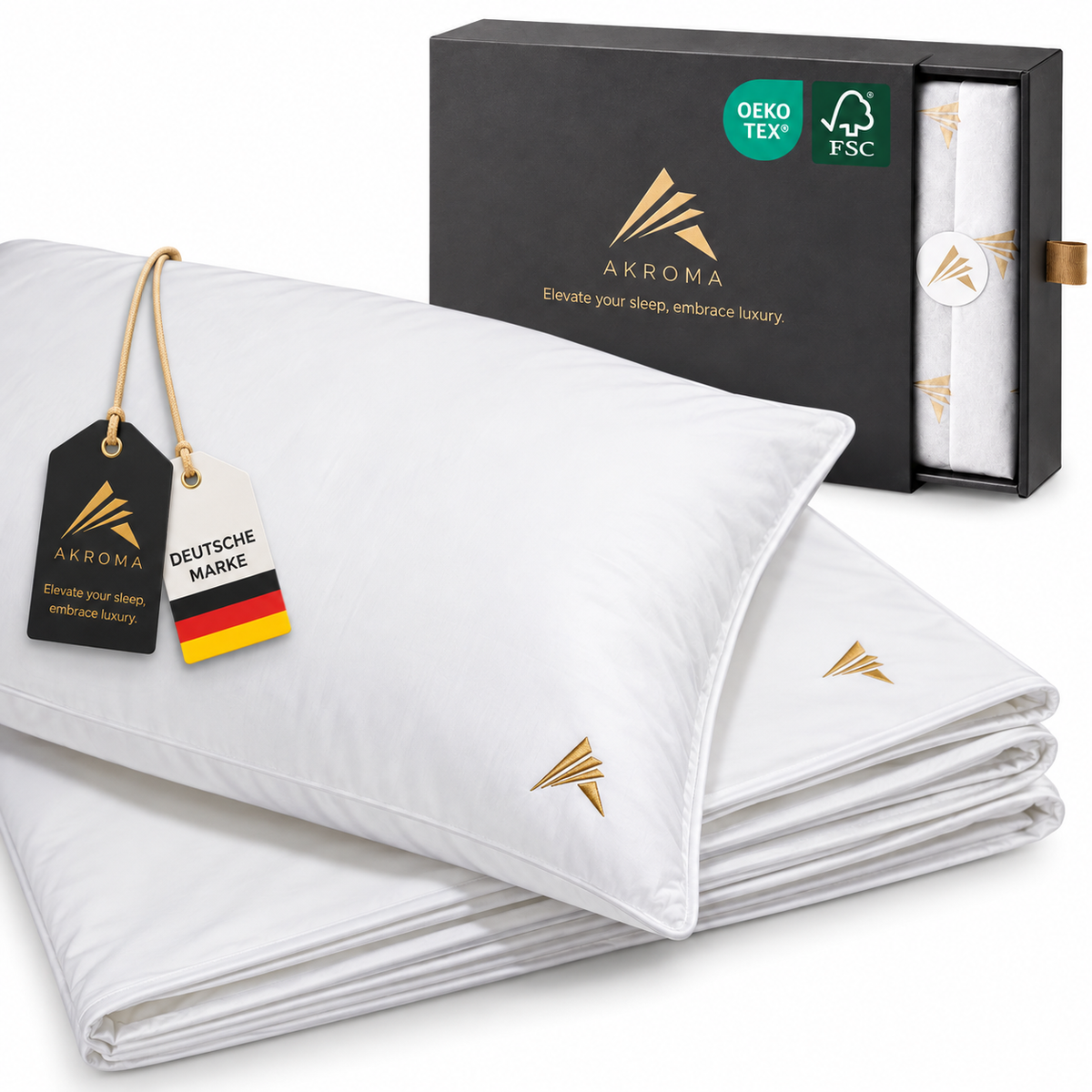 Akroma® Bettwäsche Set (Weiß)