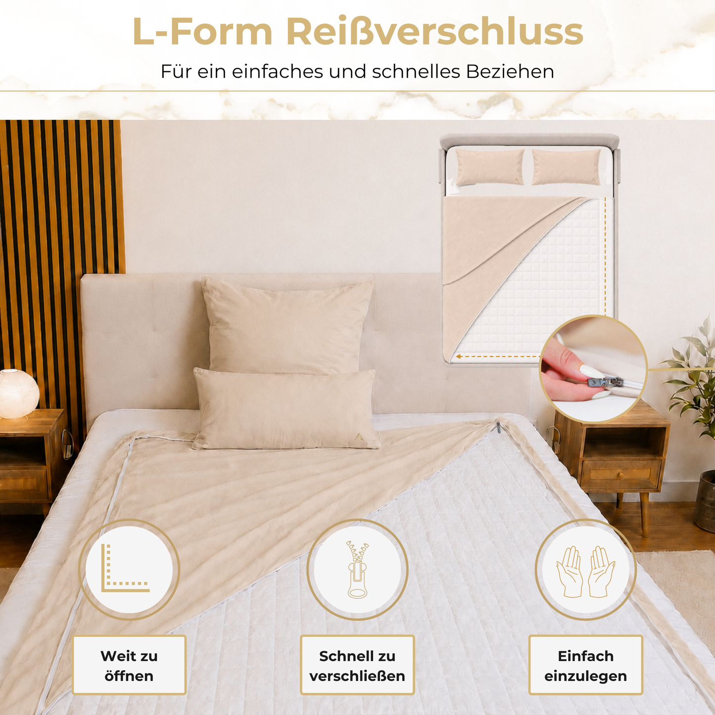 Akroma® Bettwäsche Set (Sand)