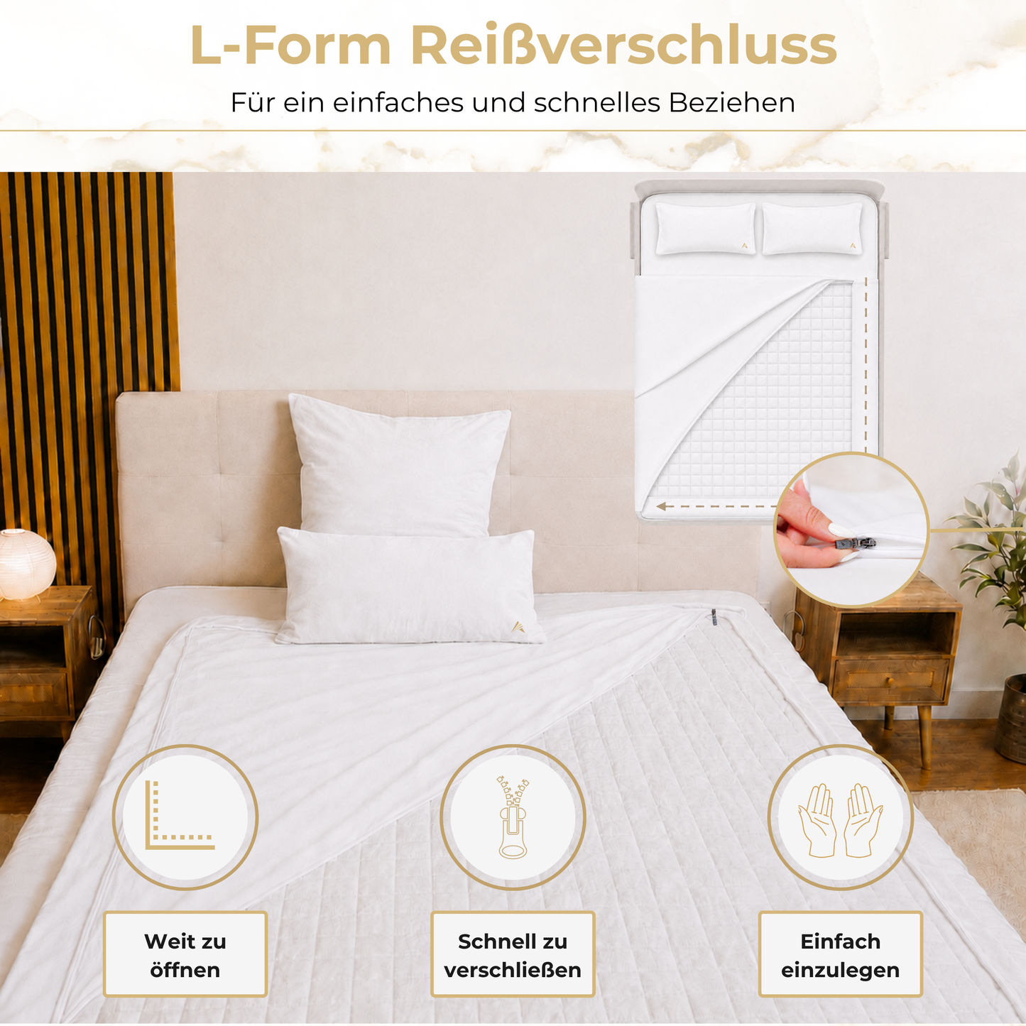 Akroma® Bettwäsche Set (Weiß)