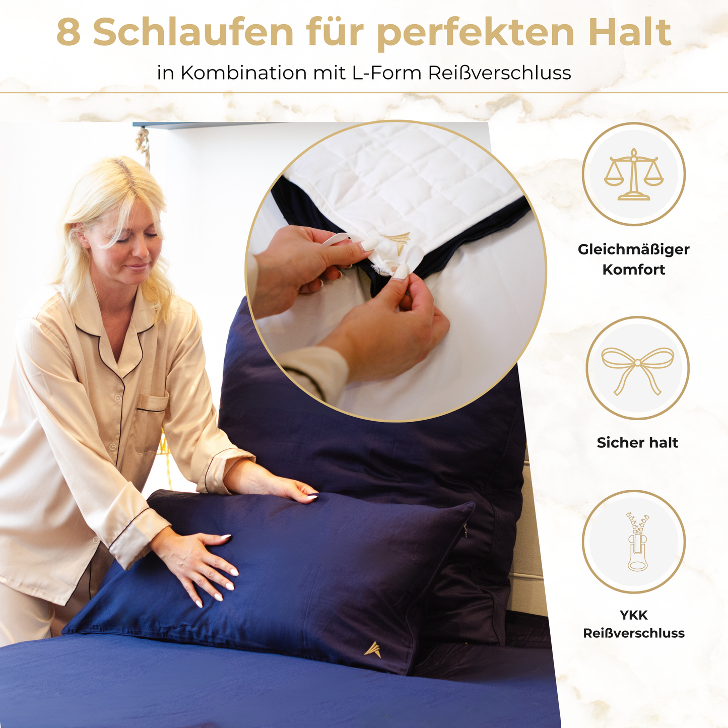 Akroma® Bettwäsche Set (Dunkelblau)