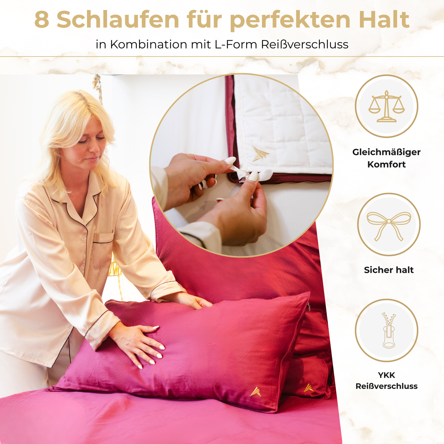 Akroma® Bettwäsche Set (Dunkelrot)