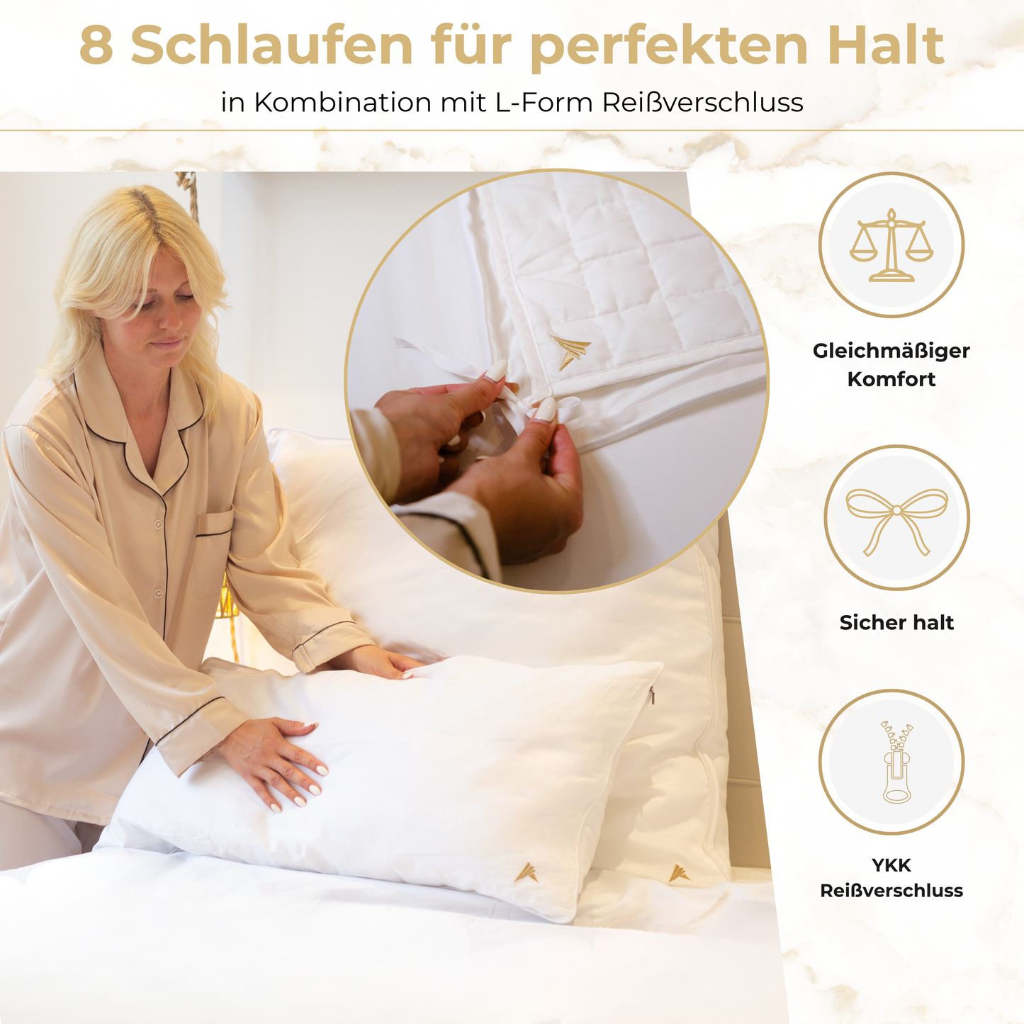 Akroma® Bettwäsche Set (Weiß)