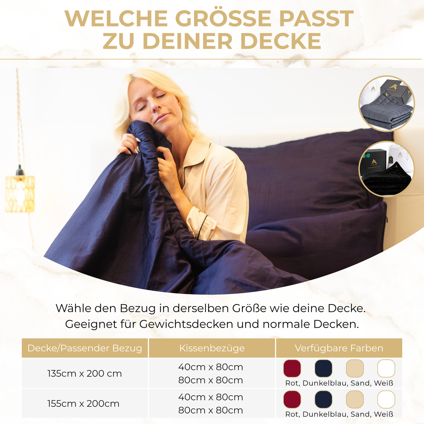 Akroma® Bettwäsche Set (Dunkelblau)