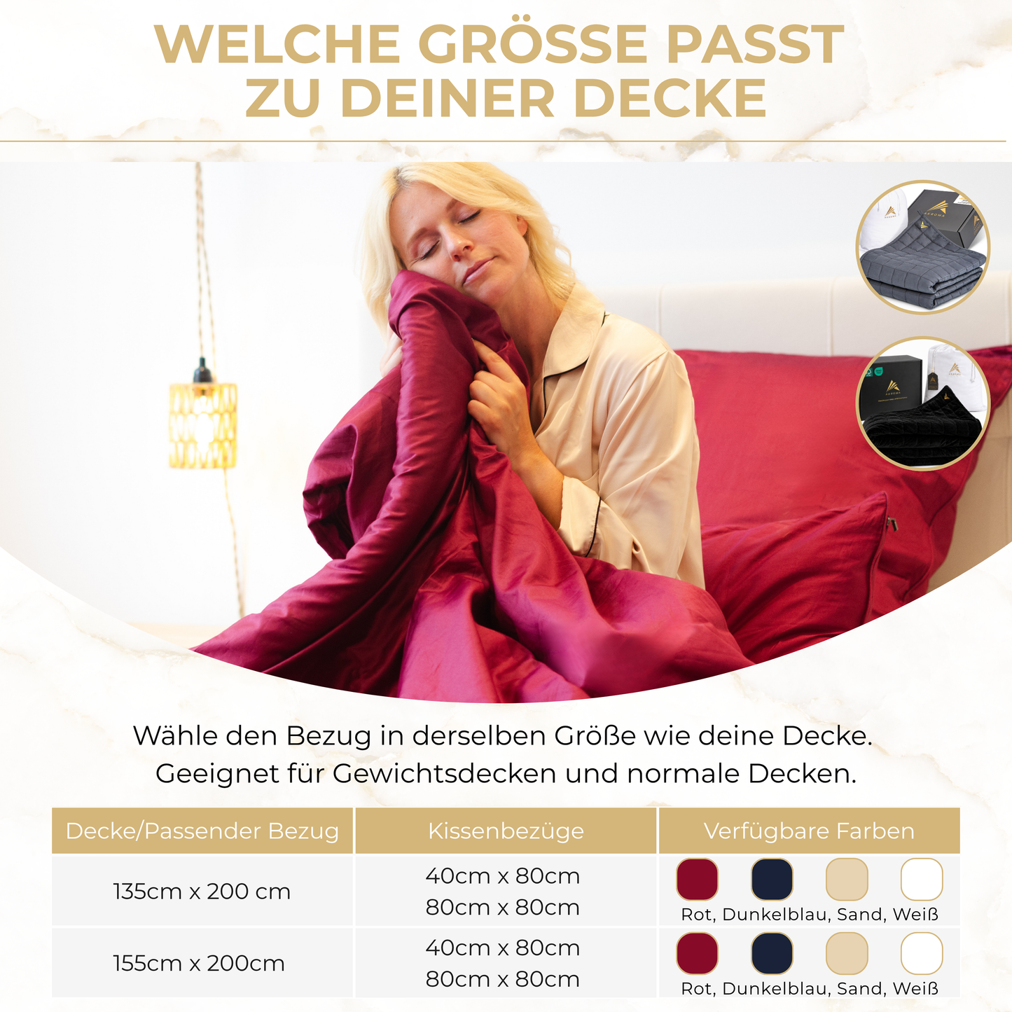 Akroma® Bettwäsche Set (Dunkelrot)