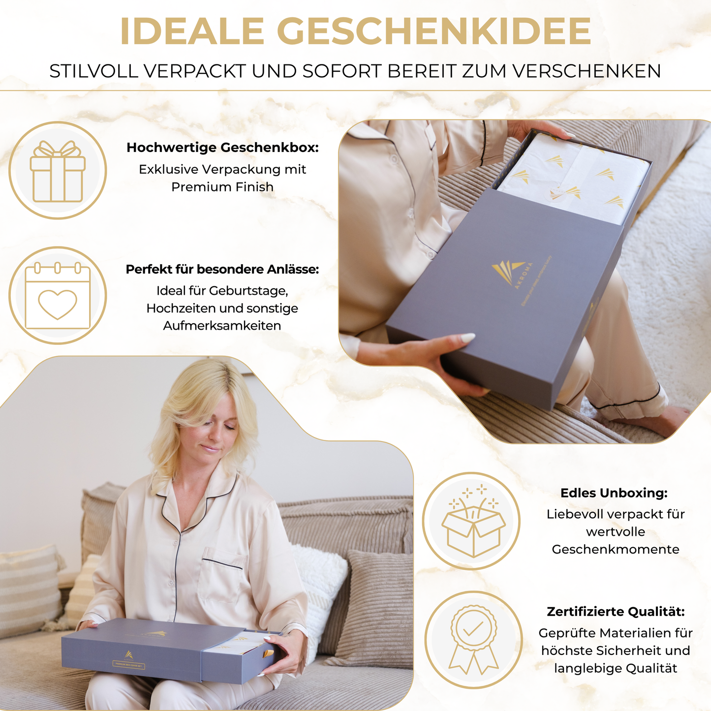 Akroma® Bettwäsche Set (Dunkelrot)