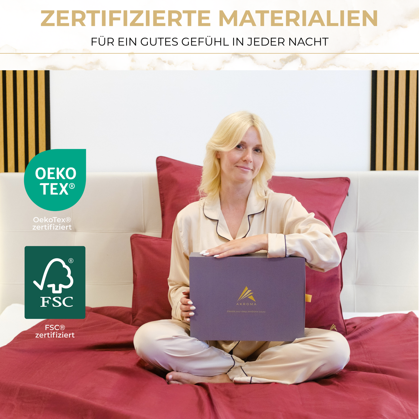 Akroma® Bettwäsche Set (Dunkelrot)